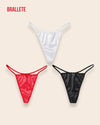 Panty Sin Costuras Cintura Baja Tulip - Compra 1 y Lleva 3 Blanco + Rojo + Negro Panties