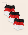Panty Ice Silk Con Encaje Cintura Alta Palermo - Kit 9 Piezas 3x Negro + 3x Rojo + 3x Blanco Panties