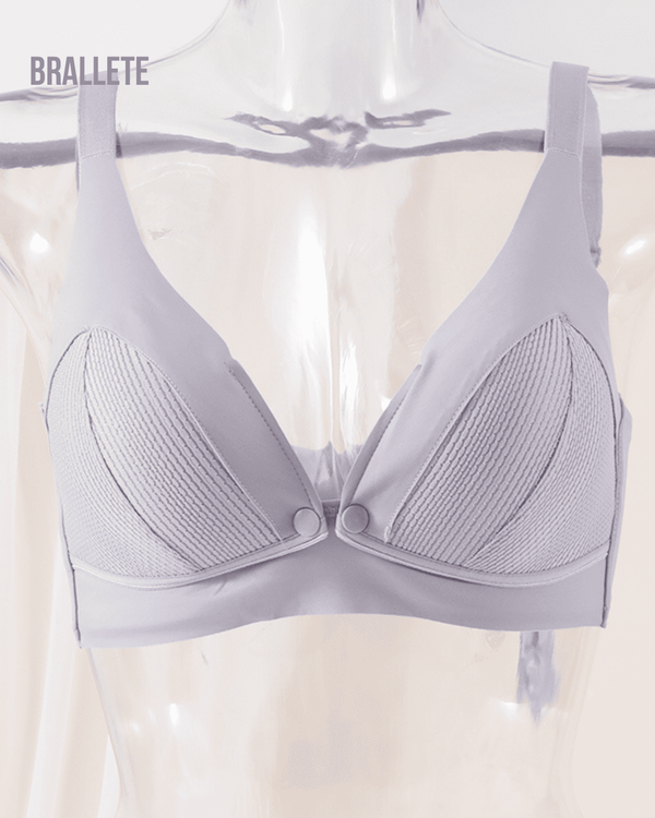 Brasier de Lactancia sin Varillas con Doble Cierre - Kit 3 Piezas 3x Morado Brasier de Lactancia