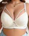 Brasier Bralette Push-Up Encaje y Cierre Lateral Melisa - Brallete Blanco Brasier Bralette