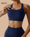 Brasier Top Deportivo Con Relleno Removible y Soporte Alto Azul Brasier Top