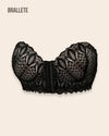 Brasier Sin Tirantes Con Encaje Cierre Delantero Aurina - Brallete Negro Brasier Sin Tirantes