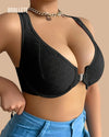 Brasier Bralette Push-Up Sin Relleno Cierre Frontal Cineraria - Brallete Brasier Push-Up