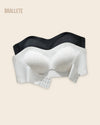 Brasier Sin Tirantes Modelador con Doble Cierre - ¡Compra 1 y Lleva 2! Blanco + Negro Brasier Sin Tirantes