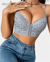 Brasier Push-Up Longline de Encaje con Fecho Frontal – ¡Compra 1 y Lleva 2! Brasier Longline