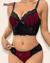 Conjunto Lencería Con Varilla Santorini – Brallete Vino Conjunto de Lencería