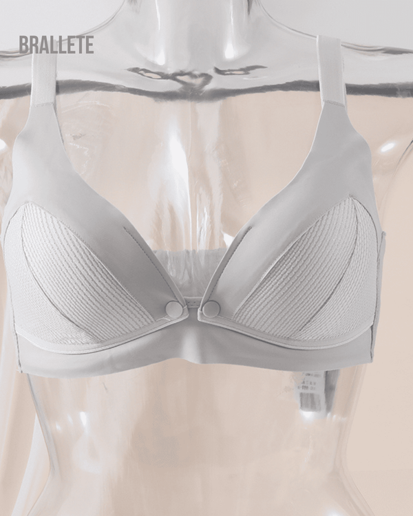 Brasier de Lactancia sin Varillas con Doble Cierre - Kit 3 Piezas 3x Gris Brasier de Lactancia