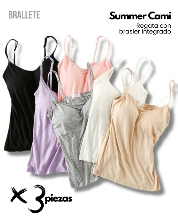 Regata con Brasier Integrado Summer Cami - Compra 1 y Llévate 3 Regata