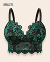 Brasier Longline Sin Relleno Sin Varillas Mirtis - Brallete Negro y Verde Brasier Bralette