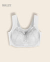 Brasier Longline Plus Size con Encaje - Brallete Gris Brasier Longline