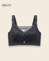 Brasier Longline Sin Varillas con Encaje - Brallete Negro Brasier Longline