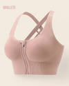 Brasier Top Deportivo con Cierre Frontal y Gancho Interior | Brallete Rosa Brasier Top