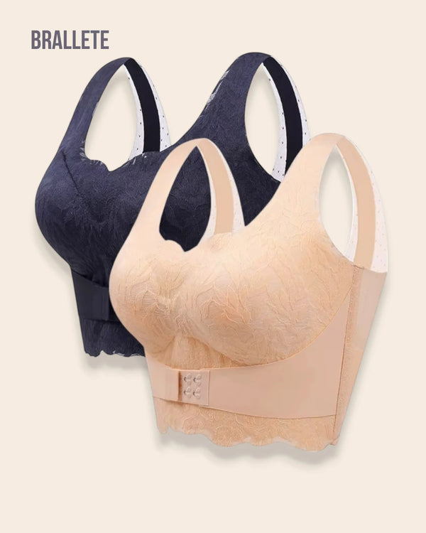 Brasier Longline Con Encaje Sin Varillas – Compra 1 y Llévate 2 Negro + Nude Brasier Longline
