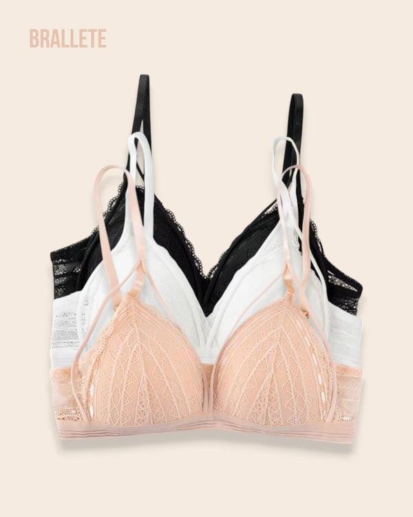 Brasier Push-Up Con Relleno Florencia Compra 2 y Lleva 3 Negro + Blanco + Nude Brasier Push-Up