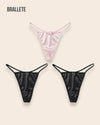 Panty Sin Costuras Cintura Baja Tulip - Compra 1 y Lleva 3 2x Negro + Rosa Panties