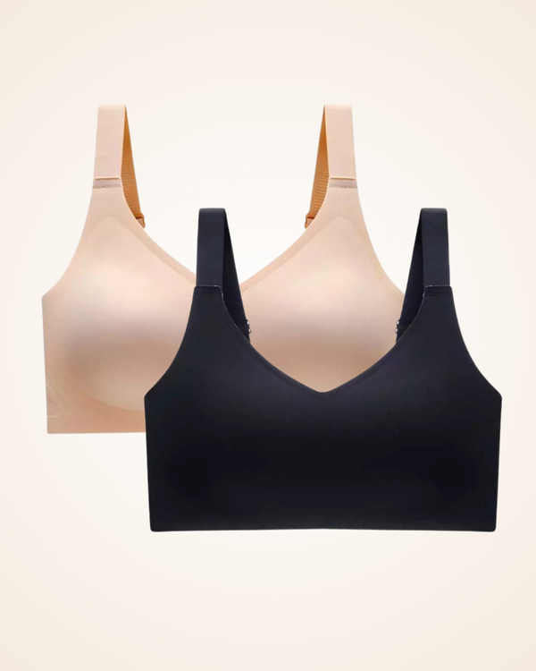 Brasier Brallete Prime Gel - Sin Costuras ni Varillas Nude + Negro Brasier Bralette