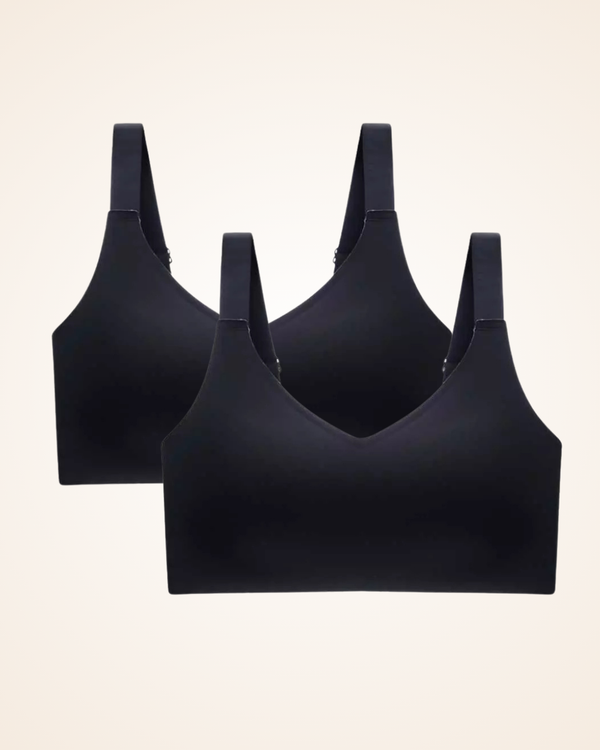 Brasier Brallete Prime Gel - Sin Costuras ni Varillas Negro + Negro Brasier Bralette