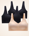Brasier Brallete Prime Gel - Sin Costuras ni Varillas Negro + Negro + Nude Brasier Bralette