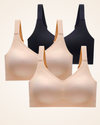 Brasier Brallete Prime Gel - Sin Costuras ni Varillas Negro + Nude + Nude Brasier Bralette