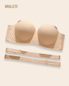 Brasier Balconette Push-Up Sin Tirantes Removibles y Sin Varillas - Brallete Nude Brasier Balconette