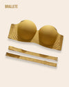 Brasier Balconette Push-Up Sin Tirantes Removibles y Sin Varillas - Brallete Amarillo Brasier Balconette