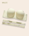 Brasier Balconette Push-Up Sin Tirantes Removibles y Sin Varillas - Brallete Marfil Brasier Balconette