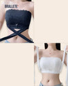 Brasier Sin Tirantes Modelador Con Encaje Camelia - ¡Compra 1 y Lleva 2! Negro + Blanco Brasier Sin Tirantes