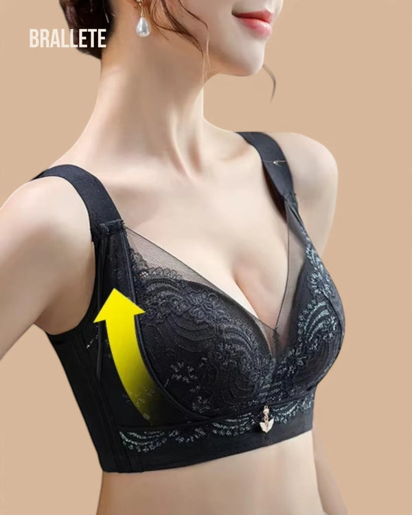 Brasier Longline Sin Varillas con Encaje y Copas Sin Relleno Azucena - Brallete Brasier Longline