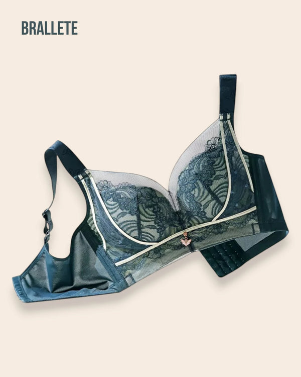 Brasier Longline Sin Varillas con Encaje y Copas Sin Relleno Azucena - Brallete Brasier Longline