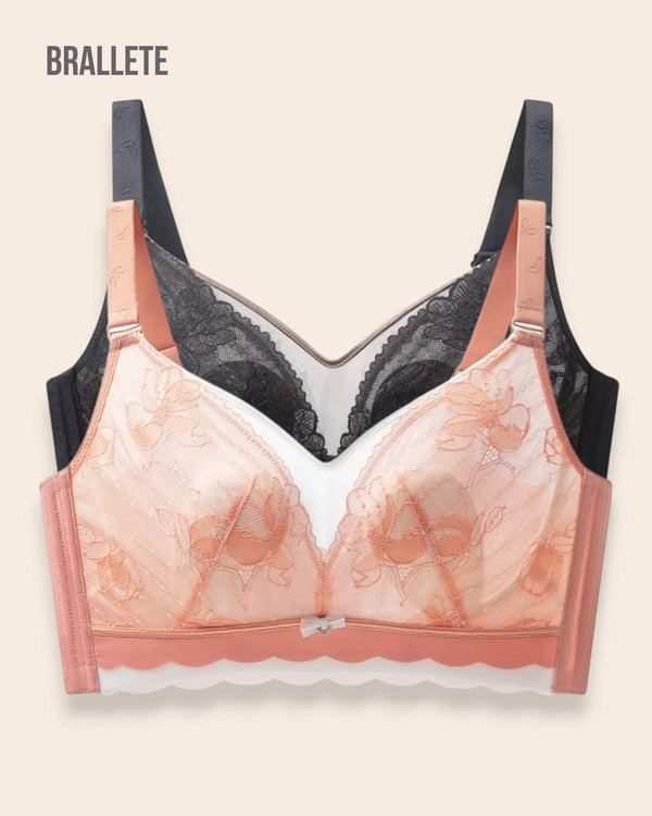 Brasier Bralette Sin Varillas Orquídea – Compre 1 y Lleve 2 Negro + Rosa Brasier Bralette